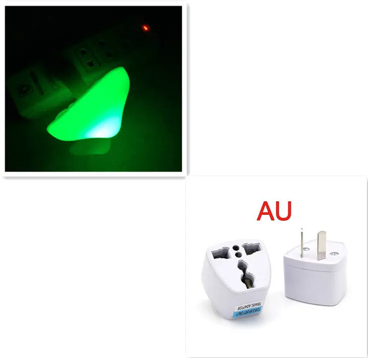 LED mushroom night light with light-control sensor, warm yellow light, EU US plug for bedroom, bathroom, and home decor