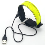 LED luminous arm band for running, outdoor sports, and festivals with adjustable size, multiple light modes, and replaceable batteries for maximum visibility and safety