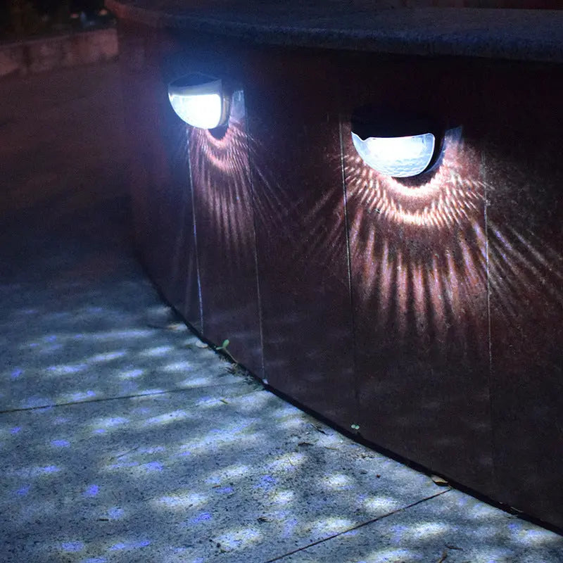 INELECTRON ™ -  Solar Light Outdoor Waterproof Semicircular Fence Lamp Water Drop Effect Wall Lamp Garden Lamp Corridor Lamp Staircase Lamp Inelectron Store