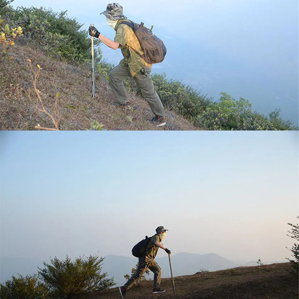 Outdoor Tactical Stick Alpenstock – Multifunctional Hiking, Camping & Survival Tool with Knife, Compass, and Whistle