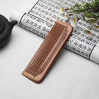 Handmade Anti-Static Peach Wood Comb – Natural Hair Detangler for Scalp Massage and Frizz Control