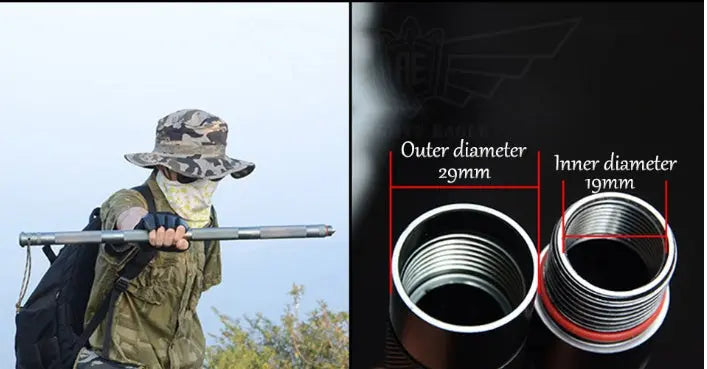 Outdoor Tactical Stick Alpenstock – Multifunctional Hiking, Camping & Survival Tool with Knife, Compass, and Whistle