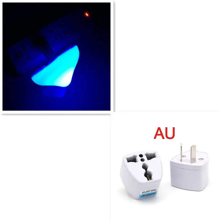 LED mushroom night light with light-control sensor, warm yellow light, EU US plug for bedroom, bathroom, and home decor