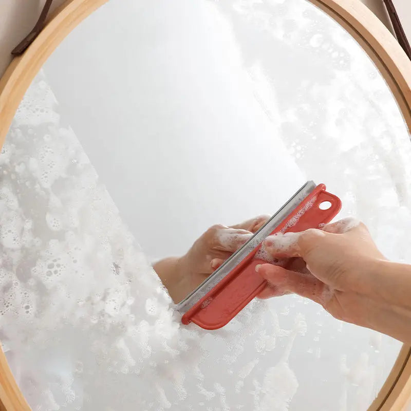 All-purpose squeegee for cleaning windows, car windshields, and sinks.