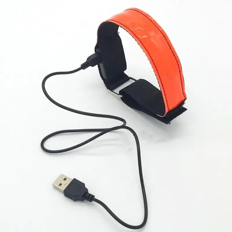 LED luminous arm band for running, outdoor sports, and festivals with adjustable size, multiple light modes, and replaceable batteries for maximum visibility and safety