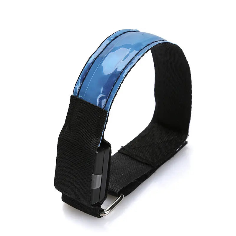 LED luminous arm band for running, outdoor sports, and festivals with adjustable size, multiple light modes, and replaceable batteries for maximum visibility and safety