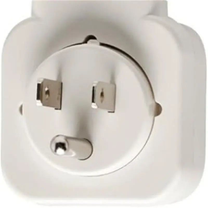 Compact power strip extender with plastic material on white background
