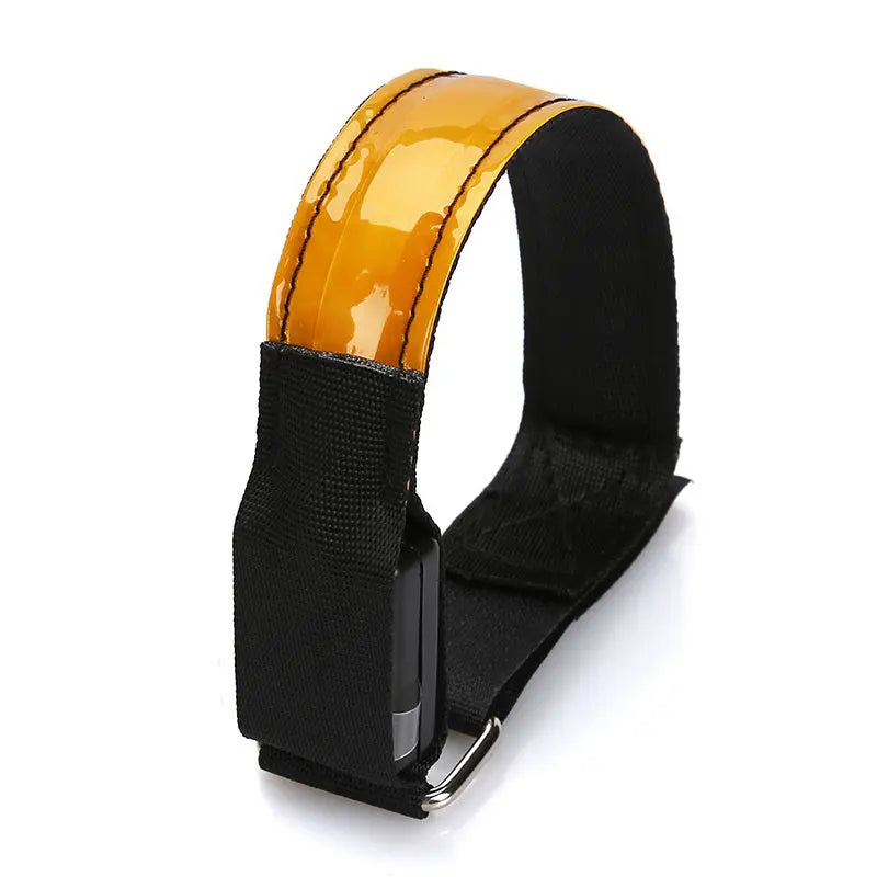 LED luminous arm band for running, outdoor sports, and festivals with adjustable size, multiple light modes, and replaceable batteries for maximum visibility and safety