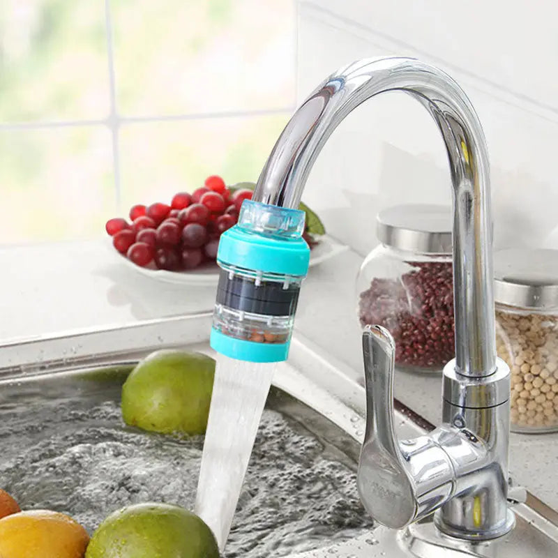 Compact wheat rice stone magnetized water filter for 16–19mm kitchen and bathroom faucets
