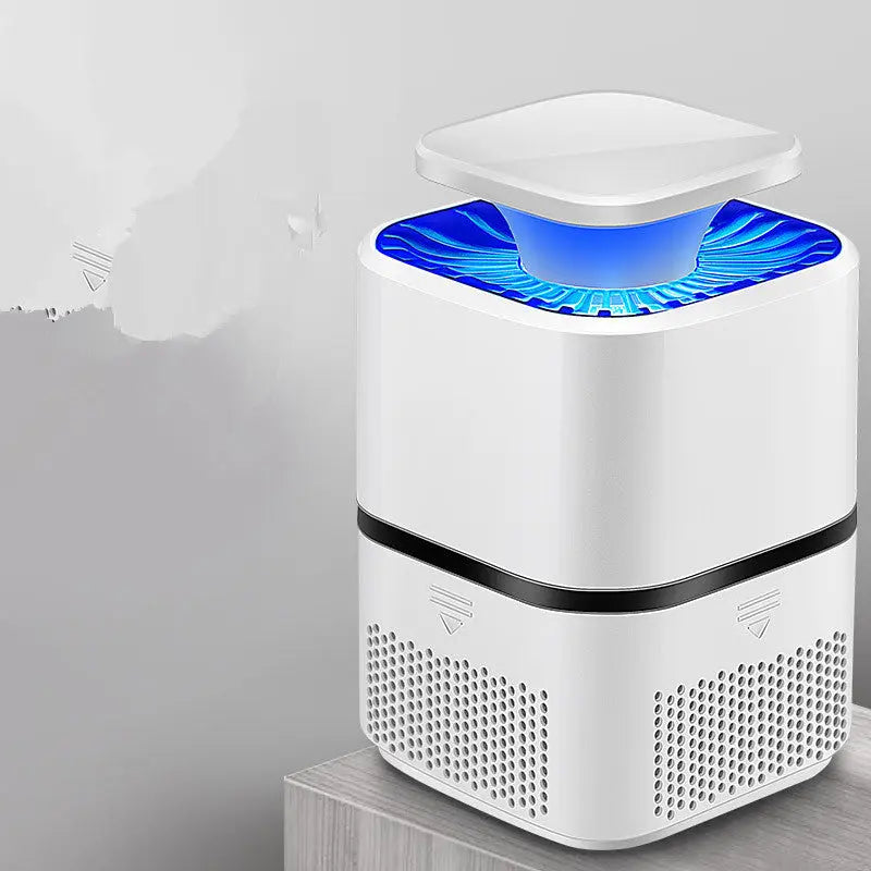 Home photocatalyst mosquito killer lamp in white and black with USB cable – safe for baby and chemical-free insect control
