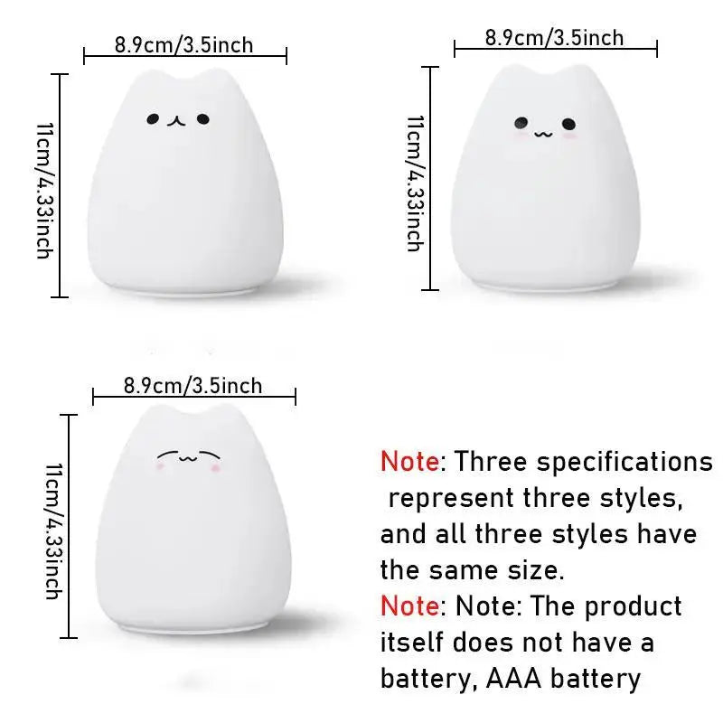 Fall Cute Cat LED Color Night Light, Desktop Atmosphere Bedside Lamp for Bedroom Decoration, LED Desktop Light for Party Festival Birthday Gift, Girls Bedroom Furniture