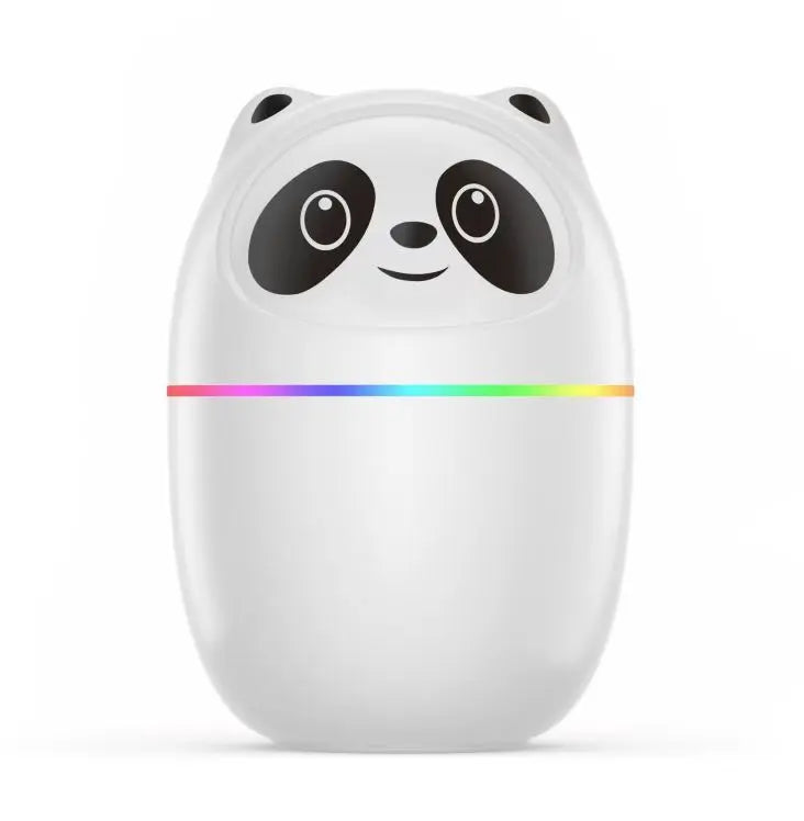 Mini USB essential oil humidifier in white, pink, and green with night light and cute pet design for desktop or bedroom use