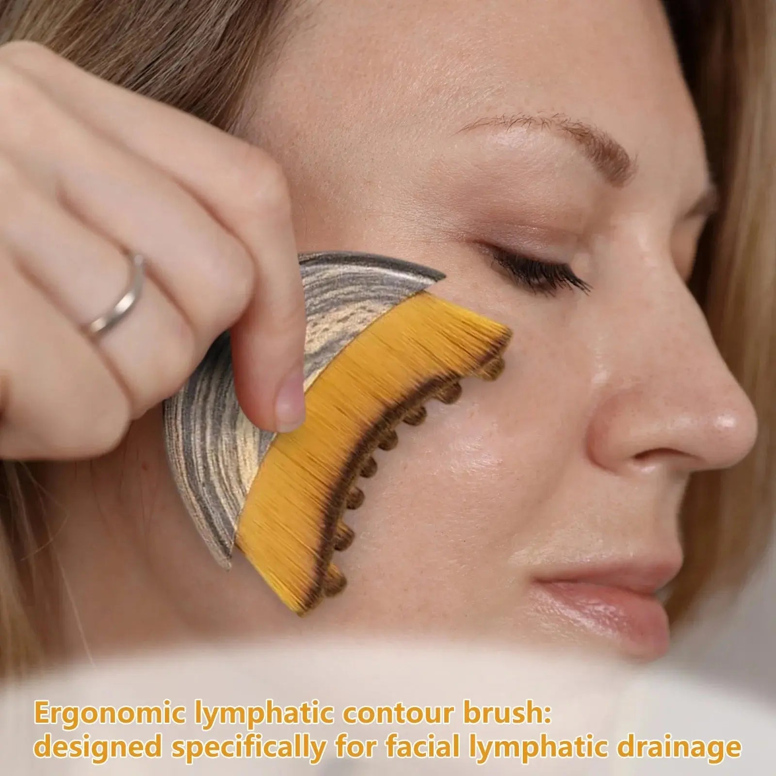 Portable Lymphatic Contour Face Brush Multi-Function Chin Reduce Puffiness Lymphatic Drainage Face Brushs Facial Sculpting Tool
