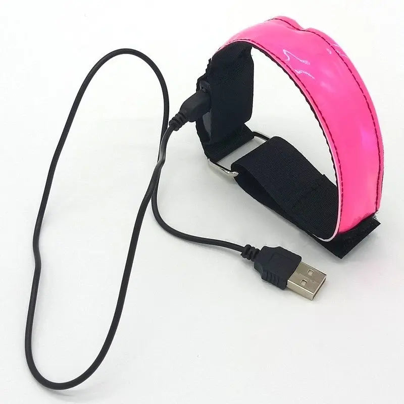 LED luminous arm band for running, outdoor sports, and festivals with adjustable size, multiple light modes, and replaceable batteries for maximum visibility and safety