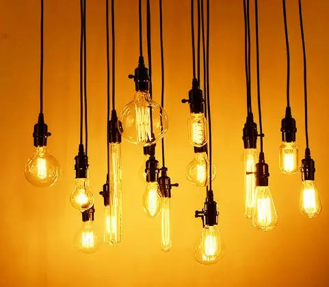 Retro Edison filament bulb with transparent glass and dimmable feature, available in various shapes like ST64, A19, G80 for vintage home lighting