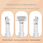 Pet hair dryer hot air comb in beige and blue – grooming brush for drying and removing fur from dogs and cats

