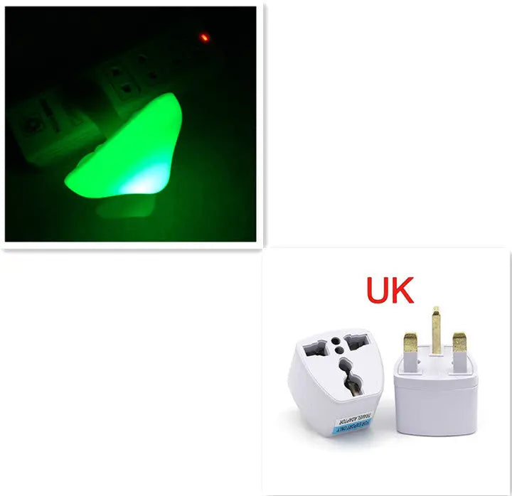 LED mushroom night light with light-control sensor, warm yellow light, EU US plug for bedroom, bathroom, and home decor
