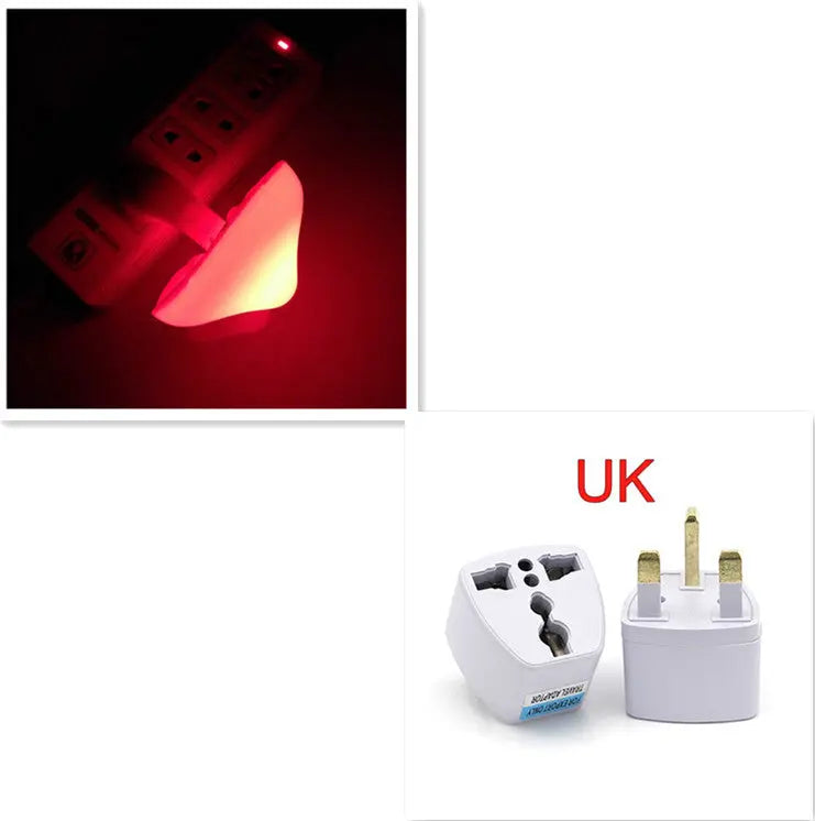 LED mushroom night light with light-control sensor, warm yellow light, EU US plug for bedroom, bathroom, and home decor