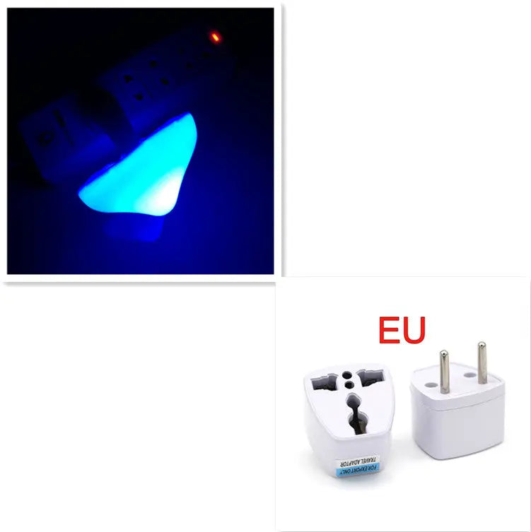 LED mushroom night light with light-control sensor, warm yellow light, EU US plug for bedroom, bathroom, and home decor