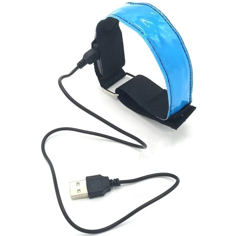 LED luminous arm band for running, outdoor sports, and festivals with adjustable size, multiple light modes, and replaceable batteries for maximum visibility and safety