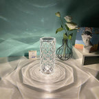 Nordic Crystal Lamp USB Table Lamp with Touch Dimming and RGB Color Changing Light for Bedroom and Home Decor