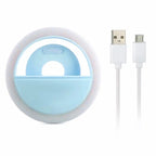 Mobile phone fill light with USB charging, adjustable brightness for selfies, video calls, and small jewelry shoots, perfect for content creators