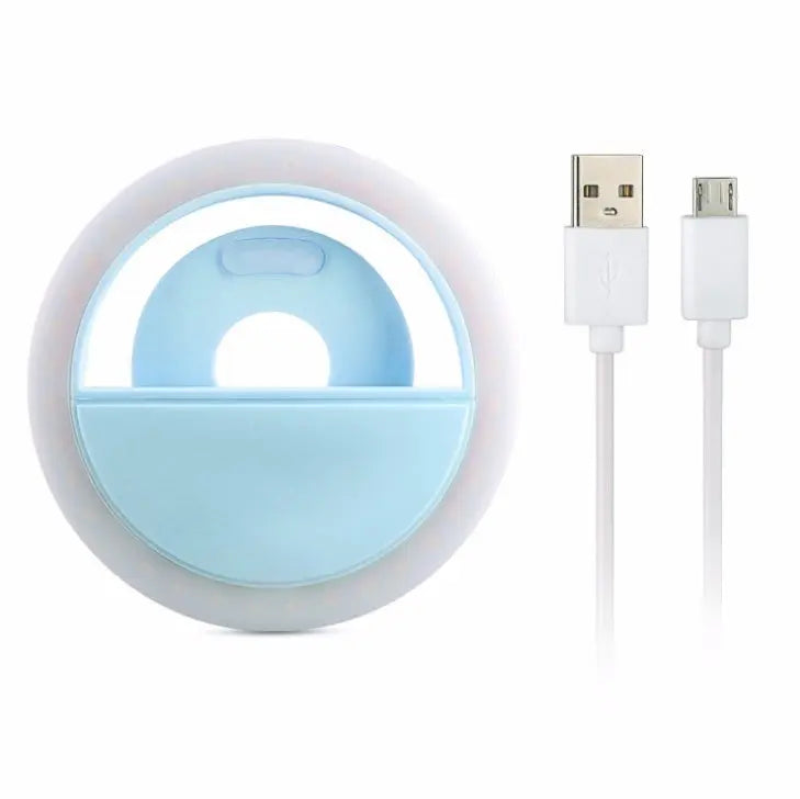 Mobile phone fill light with USB charging, adjustable brightness for selfies, video calls, and small jewelry shoots, perfect for content creators
