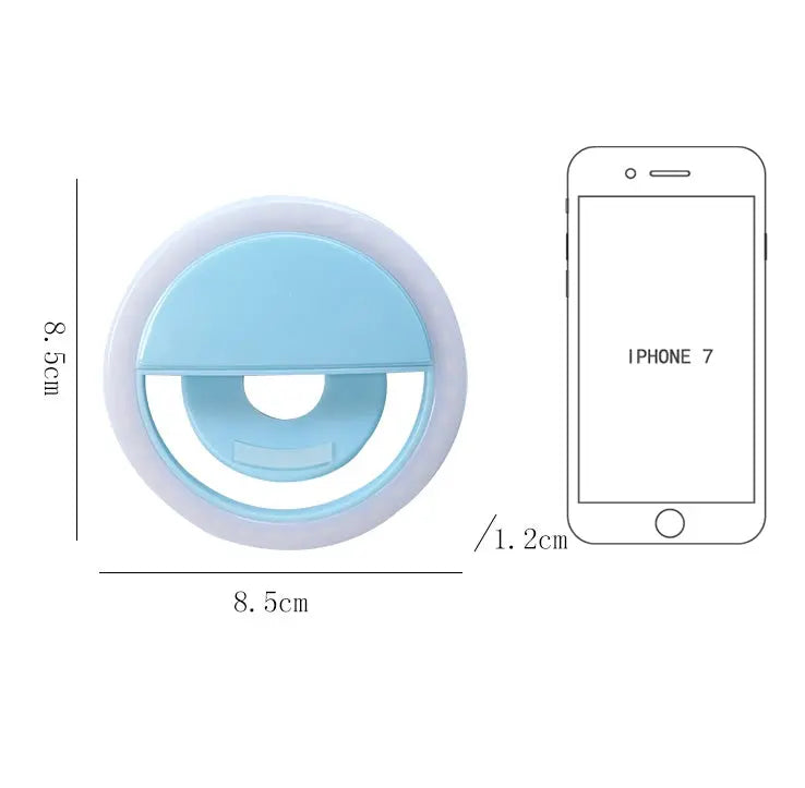 WQ20 beauty round fill light with LED lighting, USB rechargeable and adjustable brightness for selfies and vlogs