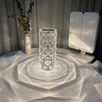 Nordic Crystal Lamp USB Table Lamp with Touch Dimming and RGB Color Changing Light for Bedroom and Home Decor