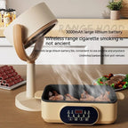 Compact USB rechargeable desktop range hood in black for kitchen ventilation
