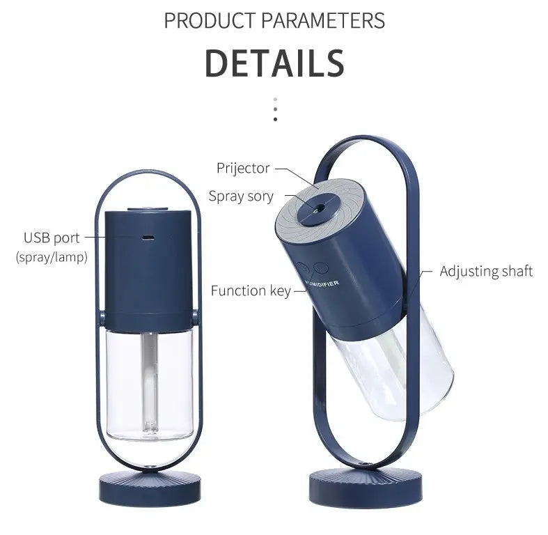 Magic Shadow USB Air Humidifier with Ultrasonic Mist, Night Light, and USB Power