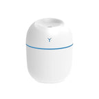 USB-powered mini humidifier in white, pink, and green – quiet 220ml ultrasonic diffuser for office desk or car
