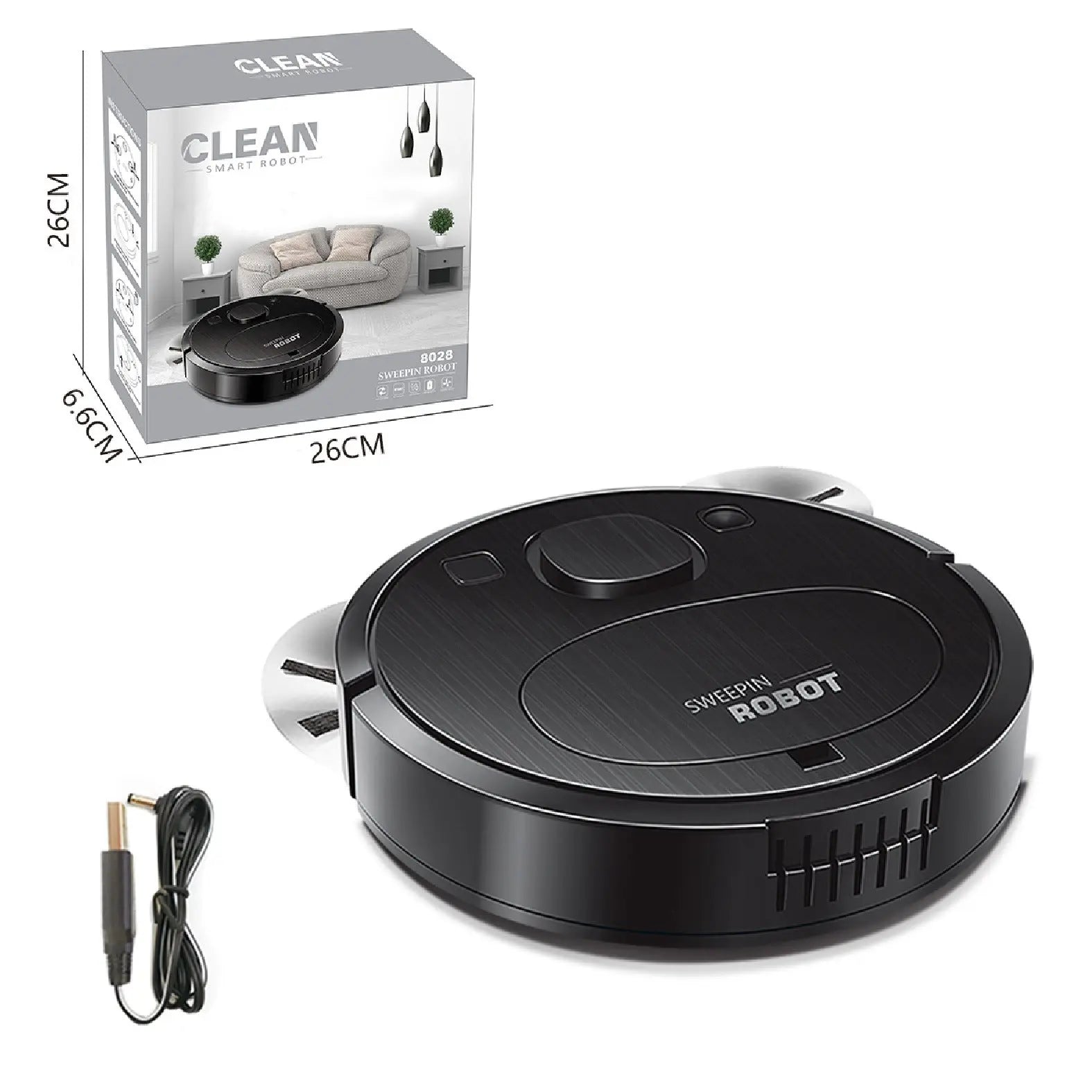 Upgraded battery life model of automatic vacuum cleaner with accessories (brushes, mop)