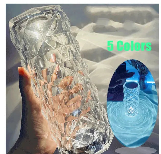 Nordic Crystal Lamp USB Table Lamp with Touch Dimming and RGB Color Changing Light for Bedroom and Home Decor