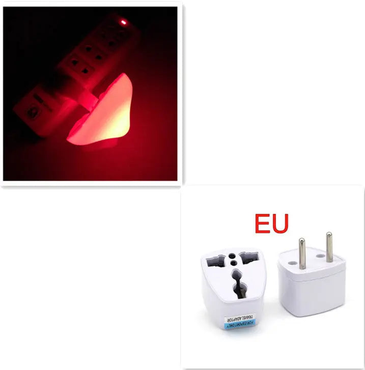 LED mushroom night light with light-control sensor, warm yellow light, EU US plug for bedroom, bathroom, and home decor