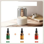 Creative candle light-style aroma diffuser in beige and black with 120ml tank – USB-powered for home aromatherapy and humidification