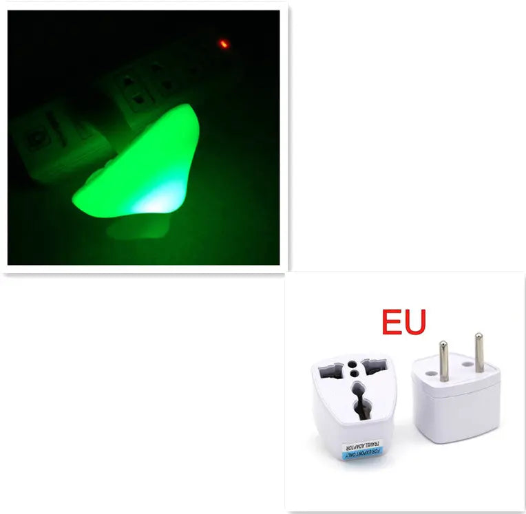 LED mushroom night light with light-control sensor, warm yellow light, EU US plug for bedroom, bathroom, and home decor