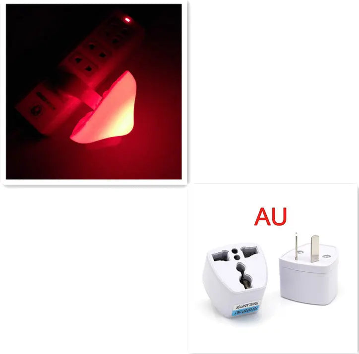 LED mushroom night light with light-control sensor, warm yellow light, EU US plug for bedroom, bathroom, and home decor