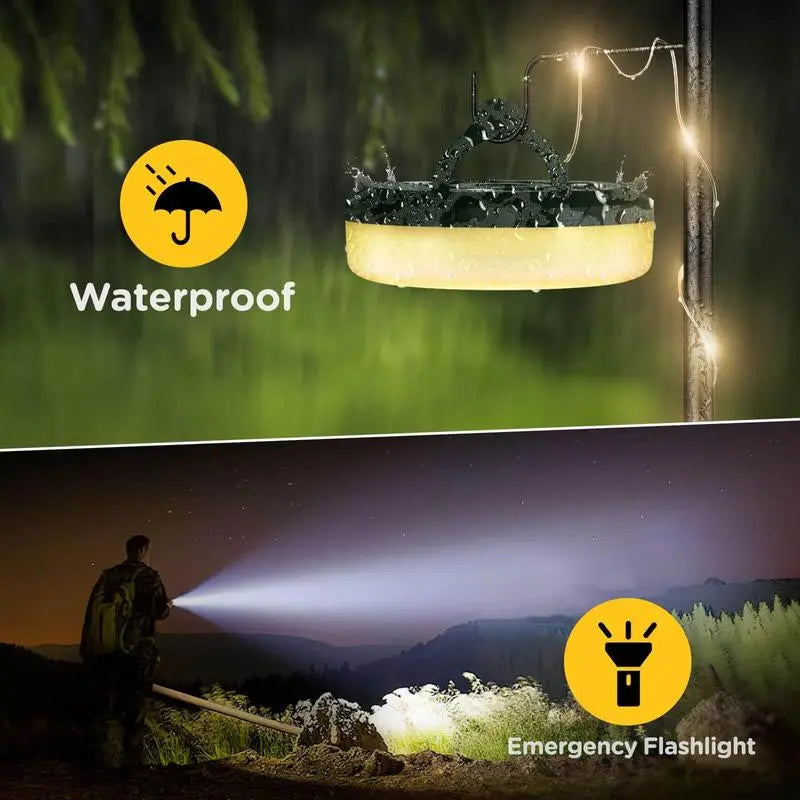OGERY Camping String Lights, 4 in 1 Quick Storage 32.8FT Rechargeable Retractable String Lights with 8 Lighting Modes, Waterproof Emergency Light Outdoor Led Bulbs Lamp